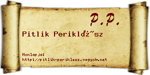 Pitlik Periklész névjegykártya